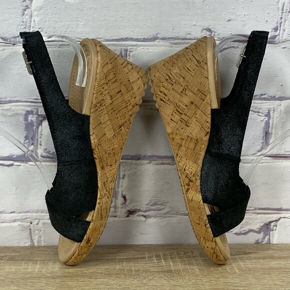 Black Wedge Sandals - Picture 5 of 9